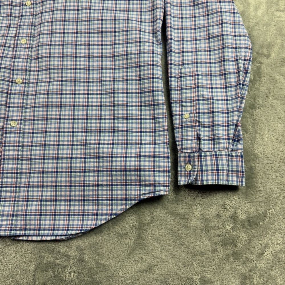 Ralph Lauren Long Sleeve Plaid Shirt Men Large Blue Casual ButtonDown Flesh Pony - Picture 4 of 14